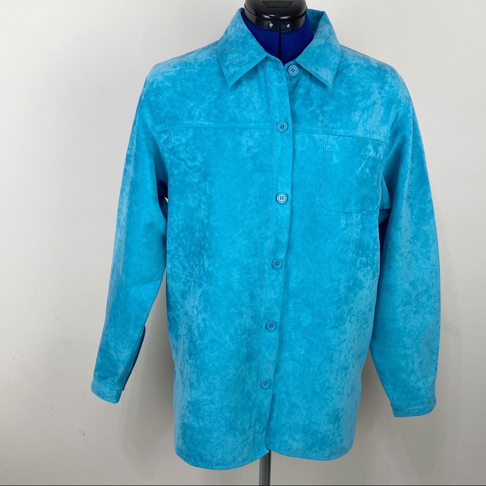 Relativity -  Faux Suede long sleeve blouse